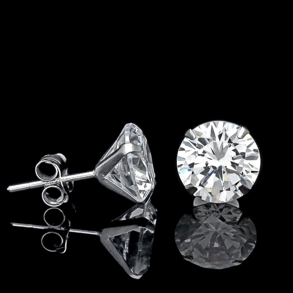 1.5CT Created Diamond Stud Earrings 14K White Gold